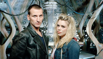 The Ninth Doctor (Christopher Eccleston) and Rose Tyler (Billie Piper) circa 2005
