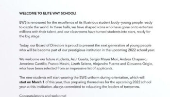 Elite Way School Cast Announcement