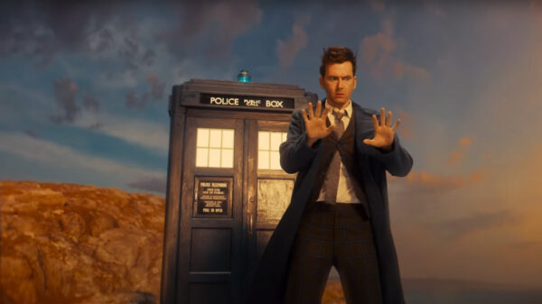 Doctor Who regeneration scene - the 14th Doctor is surprised at his familiar new form