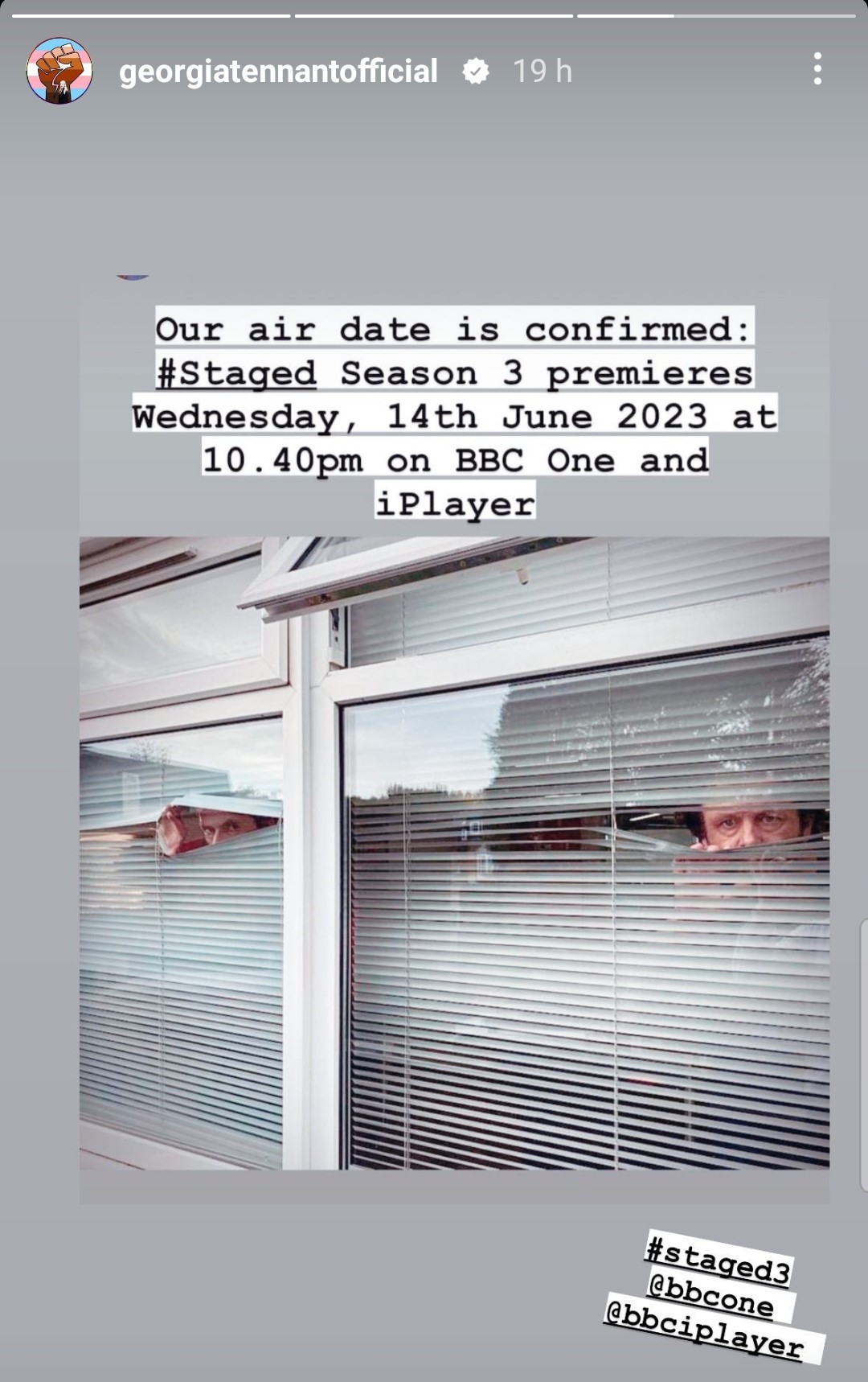 Staged season 3 date announcement from Georgia Tennant's Instagram