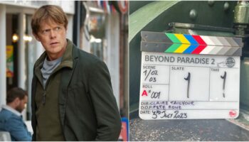 Beyond Paradise series 2 filming - Kris Marshall & a clapperboard