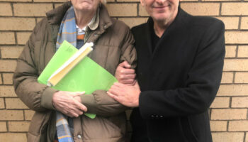 Doctor Who stars David Warner & Christopher Eccleston at the recording of Time Lord Immemorial