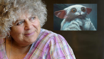 Miriam Margoyles and Beep the Meep in the Doctor Who 60th Anniversary Specials