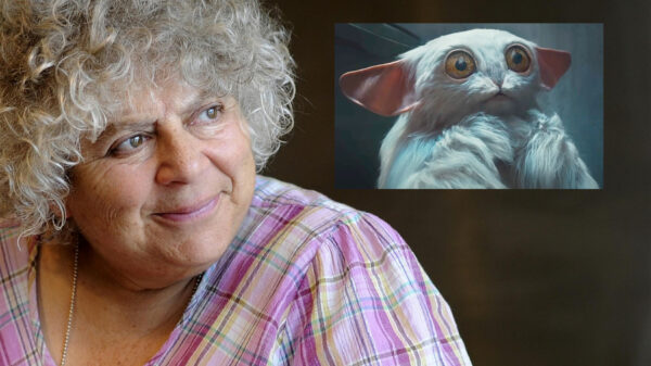 Miriam Margoyles and Beep the Meep in the Doctor Who 60th Anniversary Specials