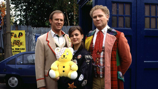 Children in Need Doctor Who: Dimensions in Time - Peter Davison, Sophie Aldred (& Pudsey Bear), Colin Baker