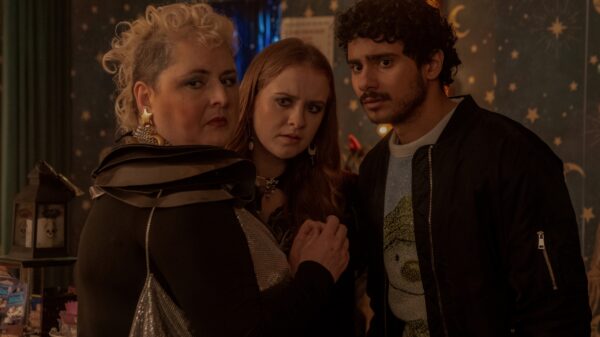 Extraordinary Season Two - Mary (Siobhán McSweeney), Jen (Máiréad Tyers) & Kash (Bilal Hasna).