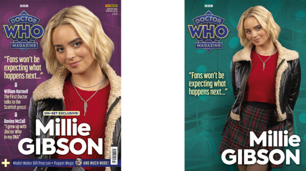 Covers of Doctor Who Magazine #602 with Millie Gibson