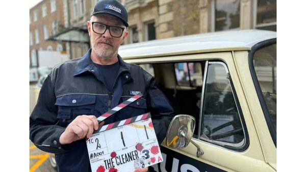 The Cleaner Series 3 - Greg Davies with a clapperboard