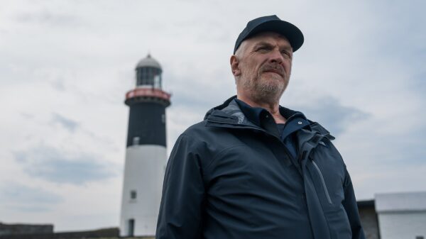 The Cleaner Series 3: Greg Davies stands in front of a lighthouse.