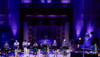 The cast of Doctor Who The Stuff of Legend onstage at London's Cadogan Hall