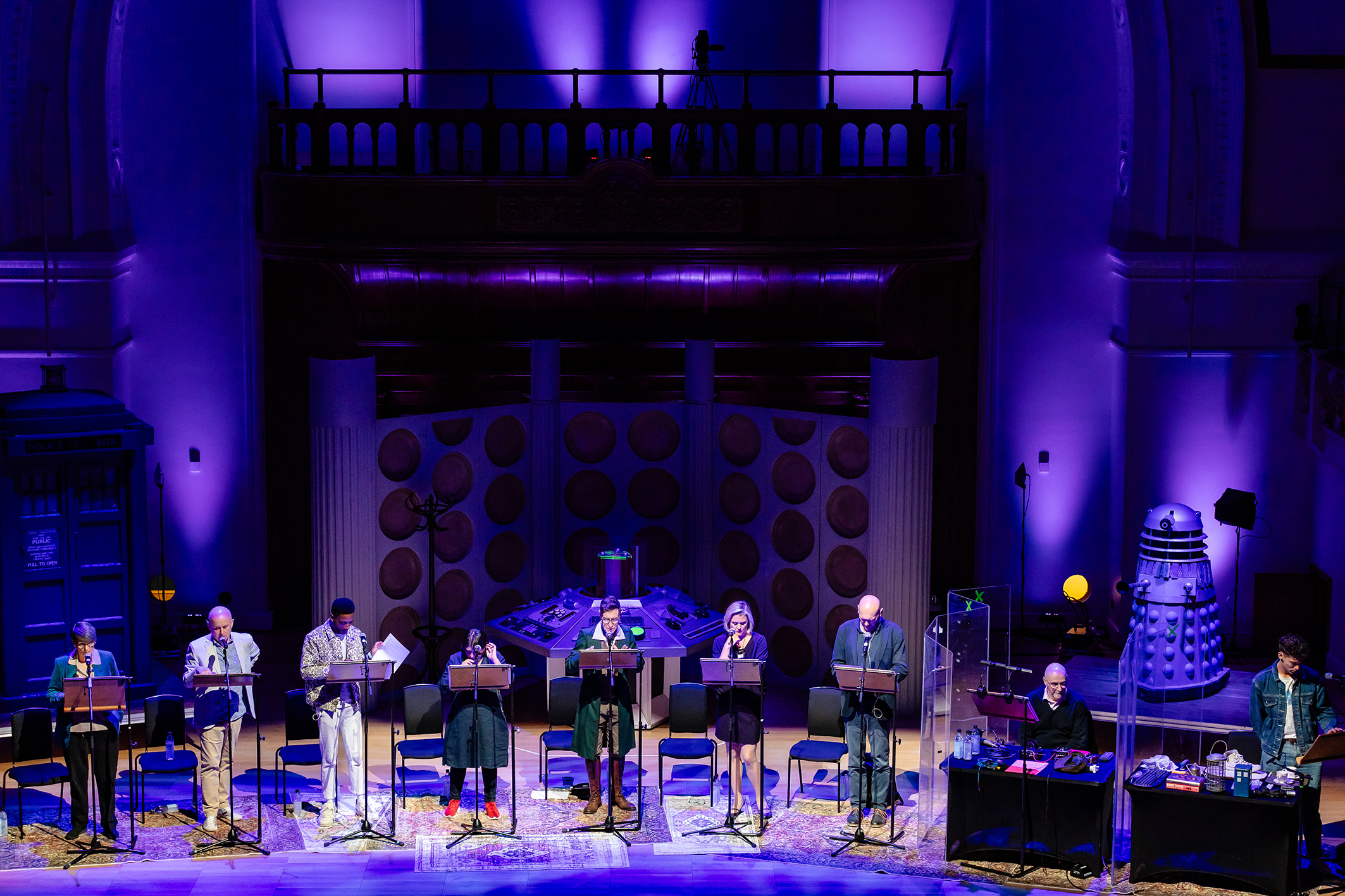 The cast of Doctor Who The Stuff of Legend onstage at London's Cadogan Hall