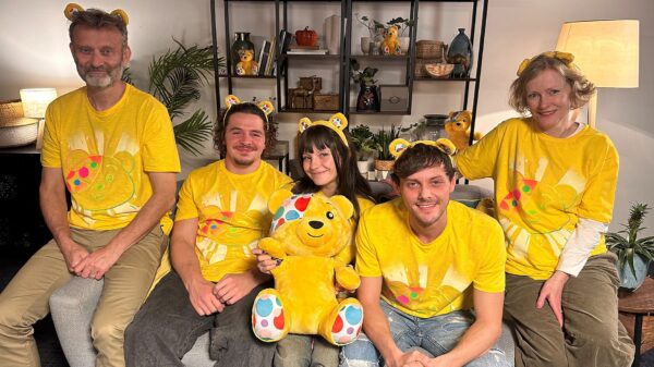 CiN 2024 Outnumbered - Hugh Dennis, Daniel Roche, Ramona Marquez, Tyger Drew-Honey, and Claire Skinner.