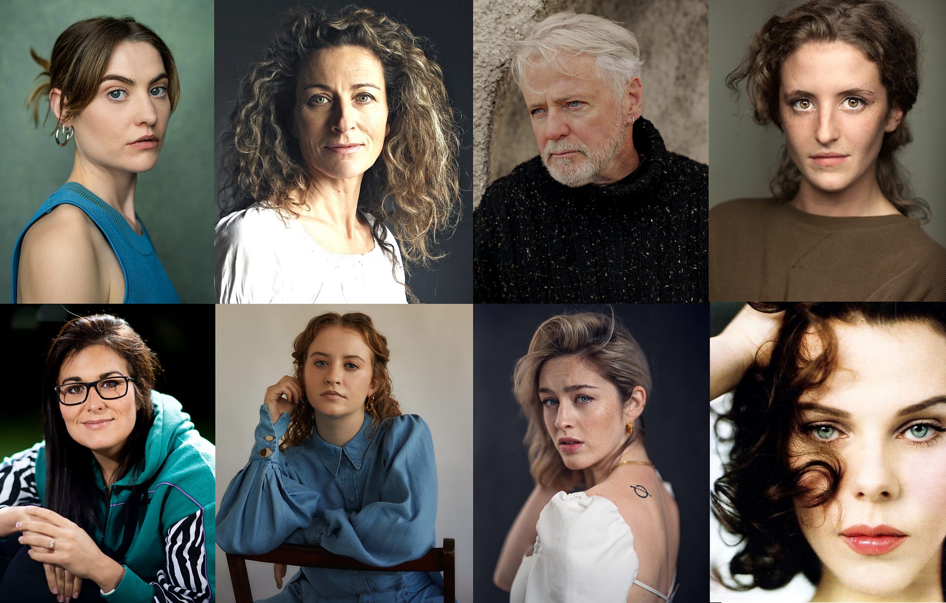 The cast of The Walsh Sisters - Caroline Menton, Carrie Crowley, Aidan Quinn, Louisa Harland. (Bottom) Stefanie Preissner, Máiréad Tyers, Danielle Galligan, Debi Mazar