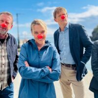 Lee Mack, Sally Bretton, Kris Marshall and Zahra Ahmadi for the RND 2025 Not Going Out/Beryond Paradise crossover sketch