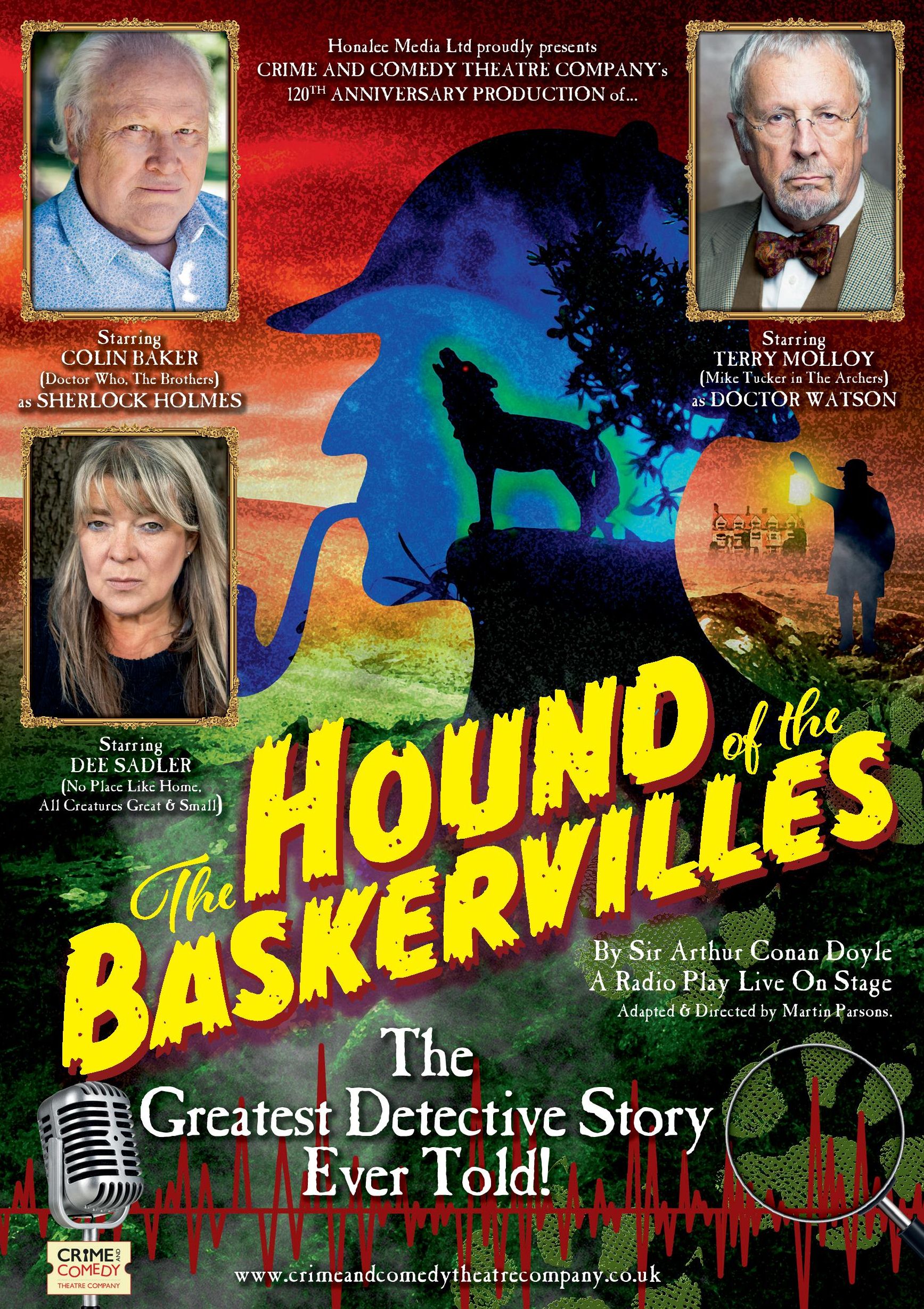 Flyer for Colin Baker and Terry Molloy in Sherlock Holmes - The Hound of the Baskervilles