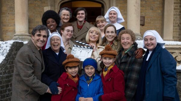 Call the Midwife S15 cast with clapperboard