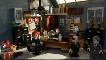 The X Flies Lego Mulder's office