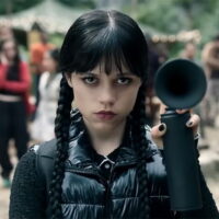 Wednesday with an airhorn from the Season 2 Part 1 trailer