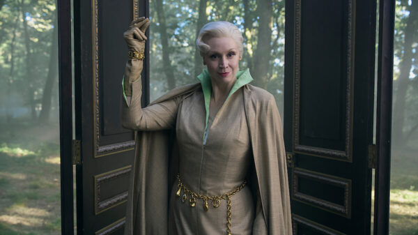 Gwendoline Christie returns as Principal Weems in Wednesday