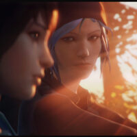 Two girls sit in a car during sunset, one looks at the other who is looking ahead