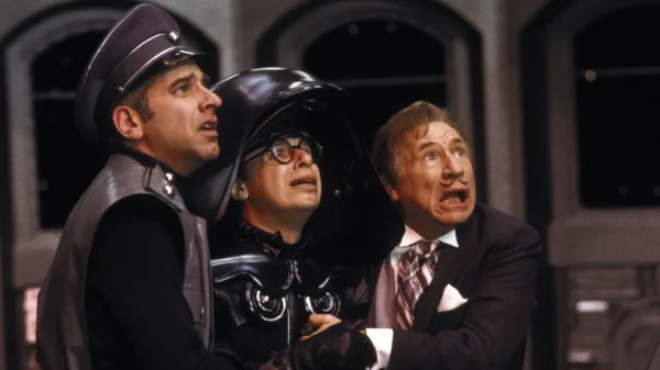 George Wyner (left), Rick Moranis and Mel Brooks in 'Spaceballs.' Courtesy of Everett Collection