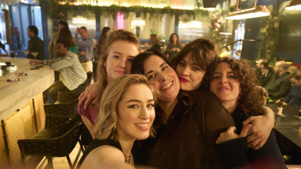 The Walsh Sisters first look image — Selfie-of-the-sisters-on-a-night-out-L-R-Helen-Mairead-Tyers-Claire-Danielle-Galligan-MaggieStefanie-Preissner-Caroline-Menton-Louisa-Harland.