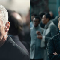 Peter Capaldi and Cush Jumbo as their character in Criminal Record Season 2