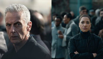 Peter Capaldi and Cush Jumbo as their character in Criminal Record Season 2