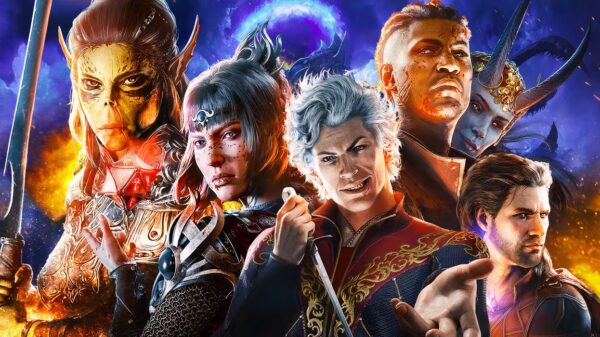 Key Art of the main characters of the Baldur's Gate game