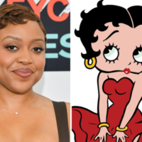 Quinta Brunson next to Betty Boop
