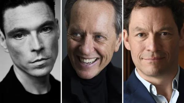 James Nelson Joyce, Richard E. Grant and Dominic West, all starring in The Man Who Stole Portugal