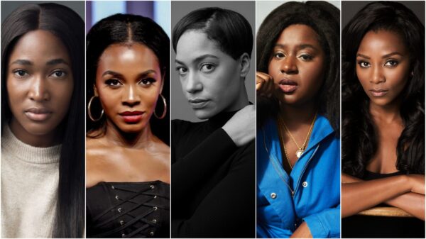 Composite image of Adelayo Adedayo, Deborah Ayorinde, Cush Jumbo, Susan Wokoma and Genevieve Nnaji, all starring in Wahala.