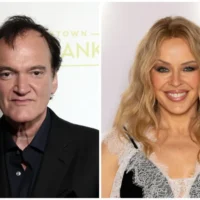 Quentin Tarantino and Kylie Minogue, who will both star in Tangled Up in Blue