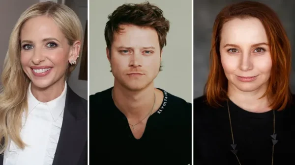 Sarah Michelle Gellar, Rudy Pankow and Mali Elfman who will star in Thud