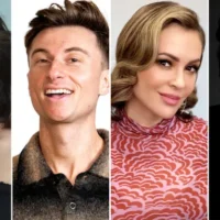 Giorgia Whigham, Trevor Wallace, Alyssa Milano and Shea Whigham, who will star in How The Cookie Crumbles