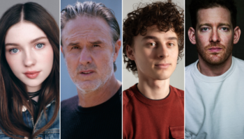 Alexa Swinton, David Arquette, Wyatt Oleff, and Sawyer Spielberg, who will star in Wreckless