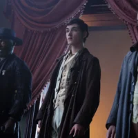 David Oyelowo, Tom Sweet, and Jack Huston in Treasure Island