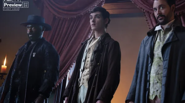 David Oyelowo, Tom Sweet, and Jack Huston in Treasure Island
